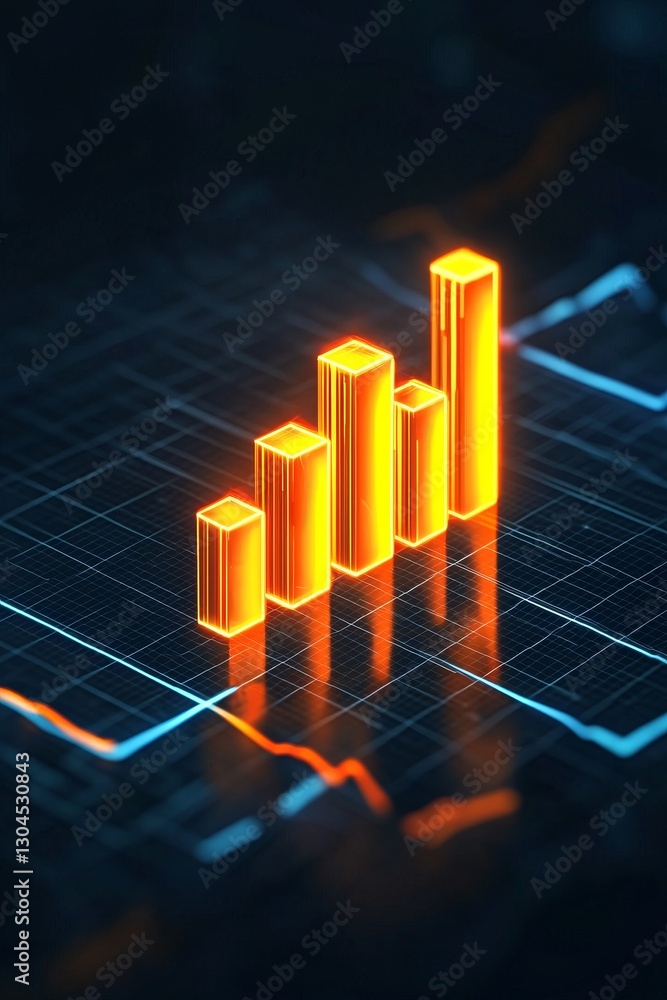 Poster business growth analysis digital environment data visualization technology high-tech viewpoint econo