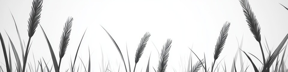 Obraz premium Watercolor Grass, Stylized Botanical Background, Gentle, Minimalist Design for Spa, Wellness