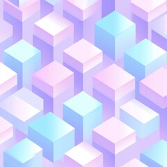 Naklejka premium Pastel isometric cubes pattern background.