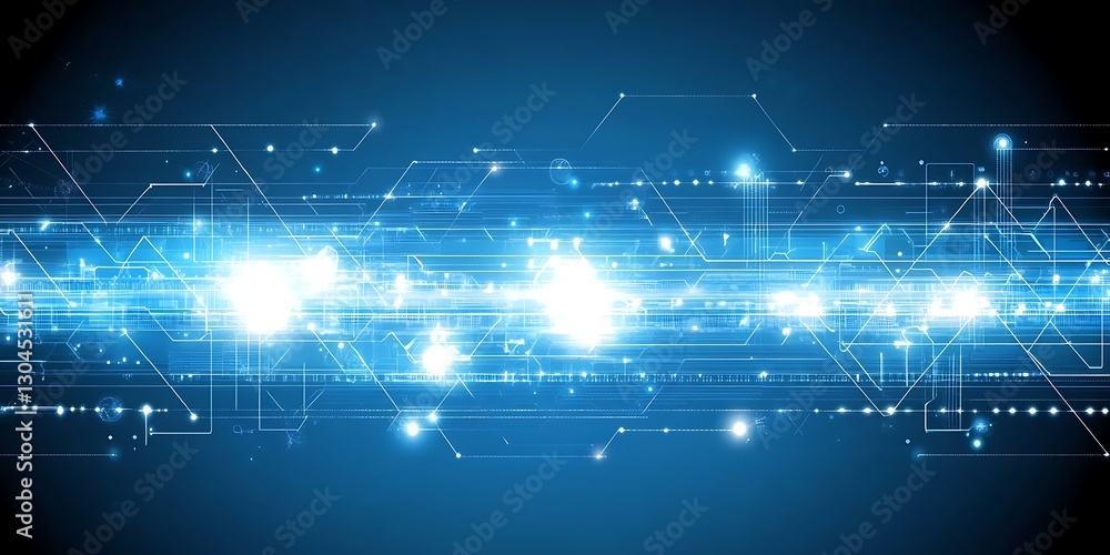 Poster abstract technology background with glowing lines and light effects