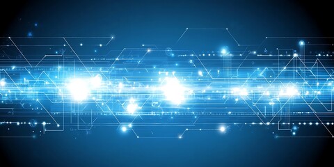 Abstract technology background with glowing lines and light effects