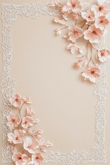 Abstract lace borders flower accents background poster template