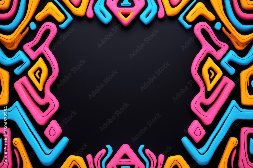 Poster vibrant abstract design studio digital art colorful patterns close-up creative expression
