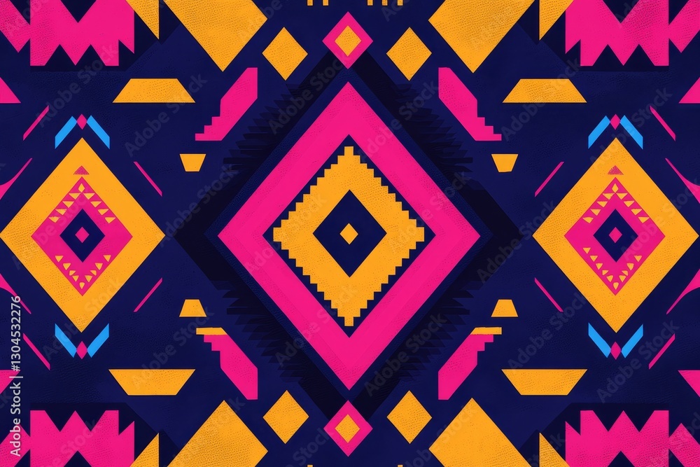 Poster vibrant geometric patterns digital art abstract design colorful environment aesthetic viewpoint visu