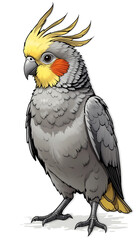 Fototapeta premium beautiful Cockatiel bird on white background