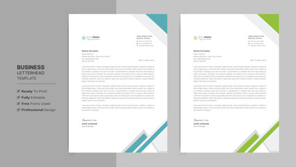 Creative letterhead format template, business style letterhead design template. Company letterhead template designs. Stationary template.