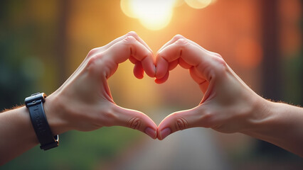 Fototapeta premium gesture loving heart shape intertwined