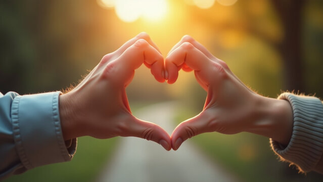 gesture loving heart shape intertwined