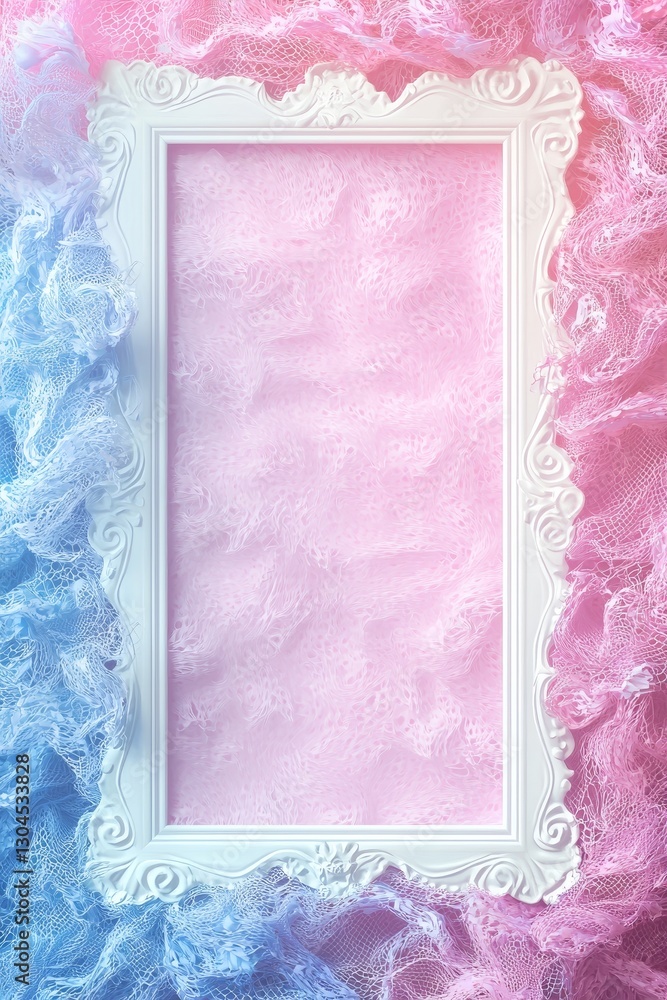 Poster Lace frame art display elegant setting digital design soft pastel colors artistic view visual aesthetics