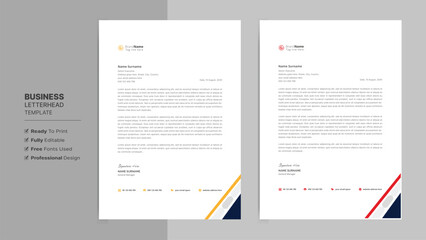 Obraz premium Creative letterhead format template, business style letterhead design template. Company letterhead template designs. Stationary template.