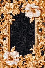 Elegant floral frame design artistic background decorative content luxurious environment close-up view sophisticated aesthetic