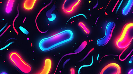 Neon abstract pattern with vibrant colors and futuristic lines