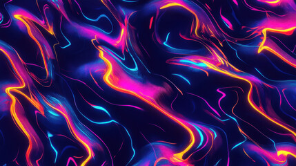 Neon cyber inspired pattern with vibrant futuristic lines
