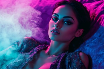 In the still of night, a woman's face is seen in bed, twisted in a moment of ecstasy or agony, embodying the concept of orgasm or a haunting nightmare and insomnia