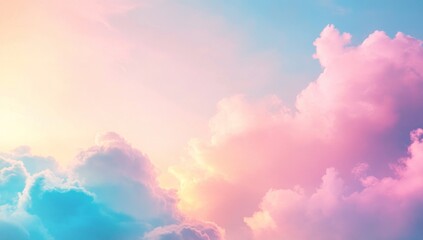 Pastel pink and blue sunset cloudscape.