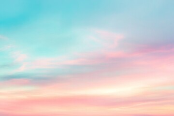 Pastel pink and blue sunset sky.