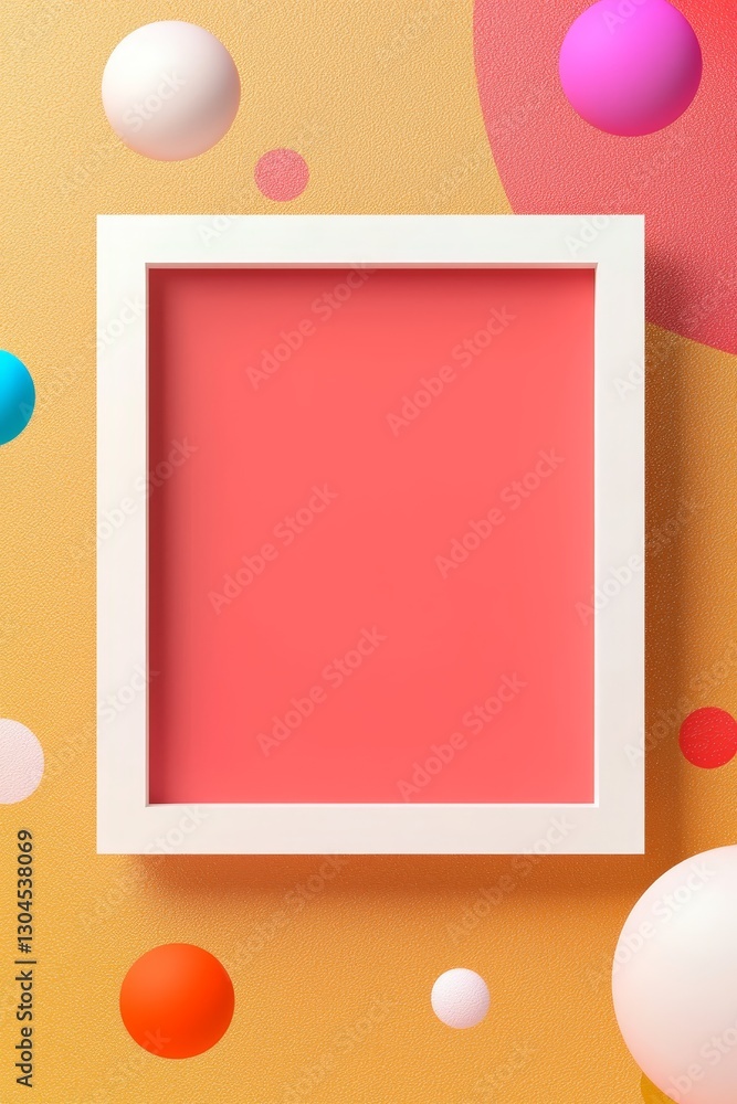Poster colorful abstract art frame with vibrant background displaying empty canvas creative space modern vi