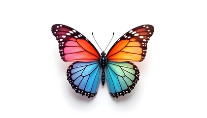 Fototapeta premium a colorful butterfly in vector style with white background 