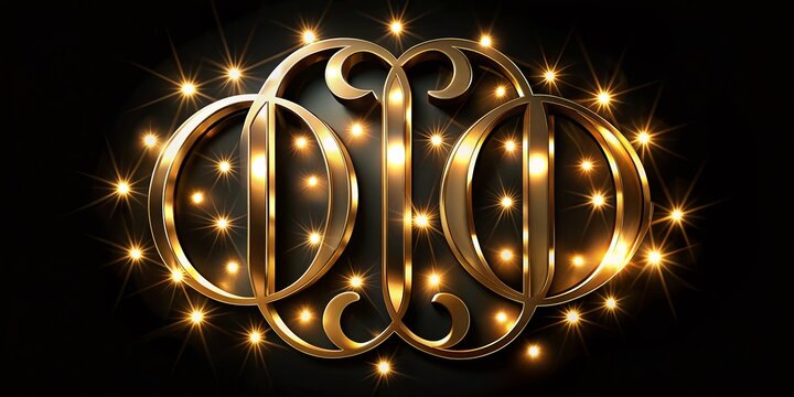 Elegant DWD Monogram Initial Letters Night Photography Luxury Branding