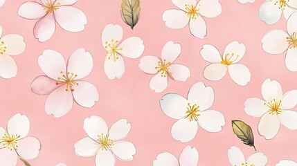 Pink and white cherry blossom Japanese sakura background
