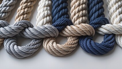 Obraz premium Assorted Braided Cords Textile Textures and Color Variety