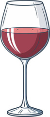 Isolated red wine glass icon flat vector illustration logo clipart