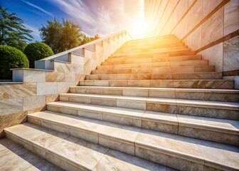 Elegant Marble Stone Brick Stairs - Luxurious Home Exterior Design