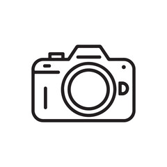 Minimalist Camera Icon | Black & White Line Art Camera Logo for Photography & Media