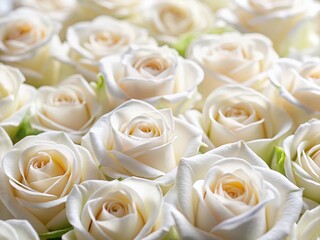 Obraz premium Elegant White Rose Buds Food Photography Background