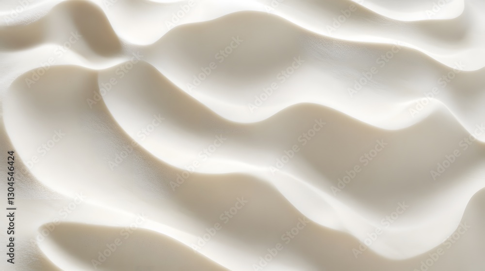 Poster abstract soft white flowing waves create a serene calming image