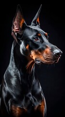 Majestic Doberman in Darkness