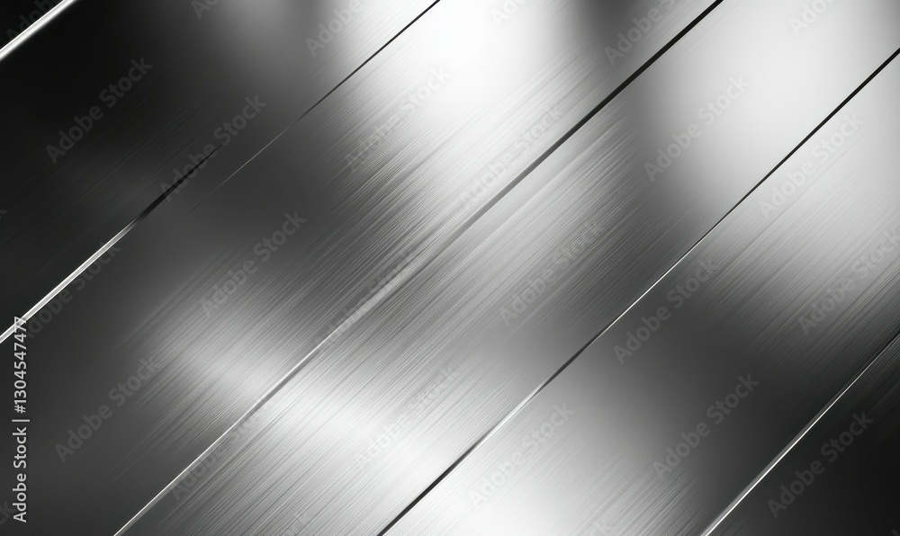 Poster abstract metallic texture with intersecting diagonal lines in shades of silver and gray, softly illu