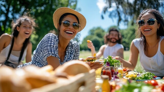 A picnic in the park with friends – laughter and positive emotions.