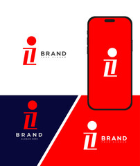 Modern Minimalist i Letter Logo Design for Mobile App