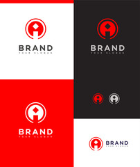 Modern Red Abstract Letter i Logo Design Variations