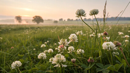 Obraz premium sunset in the field