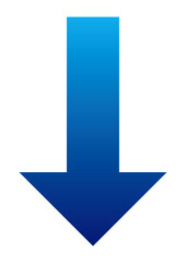 矢印　青　単体　下降　グラデーション