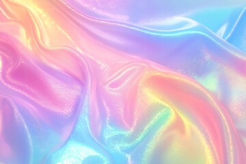 Obraz premium Pastel rainbow iridescent silk fabric texture.