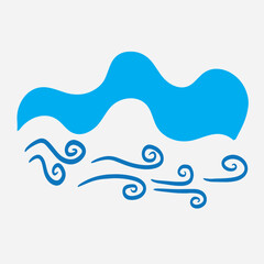 blue windy cloud icon vector illustration elegant