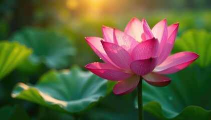 Dew droplets cling to lotus petals in the sunlight, waterdrop, morning