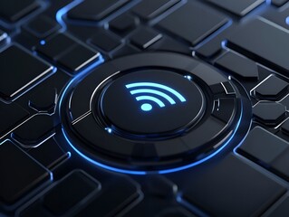 Futuristic digital technology background with data network design