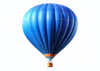 Fototapeta premium Floating Blue Hot Air Balloon Isolated on White Background - Perfect for Travel, Adventure, and Freedom Concepts