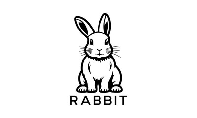 A Cute Bunny Looking, animal logo, rabbit logo