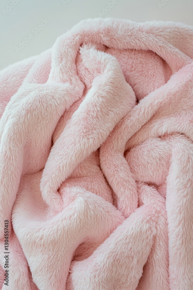 Aufkleber soft pink plush blanket draped in gentle folds creating a cozy and inviting texture for relaxation a