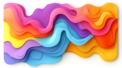 Abstract colorful layered wavy shapes
