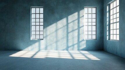 Obraz premium Sunlit Industrial Room: A Study in Light and Shadow