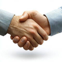 Two people shaking hands, symbolizing agreement and partnership in business context. image captures close up of handshake, emphasizing trust and collaboration