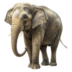 Obraz premium Majestic Elephant, Isolated on White Background