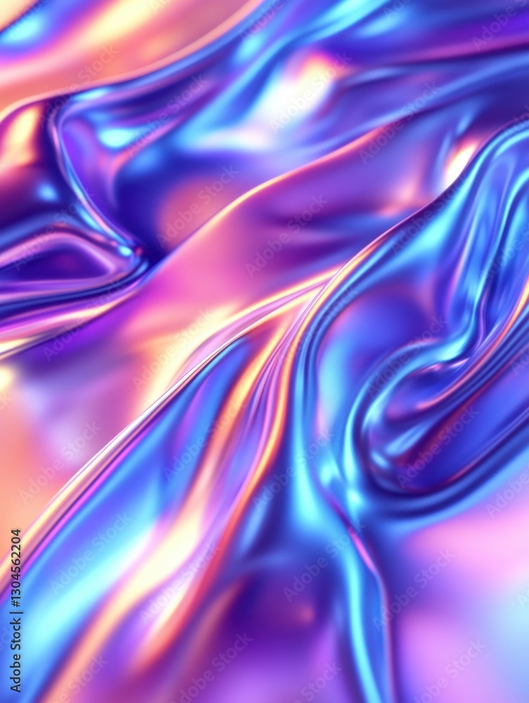 Aufkleber iridescent fabric with flowing waves and vibrant colors creating a mesmerizing and dynamic abstract 