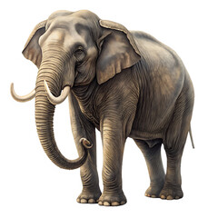 Obraz premium Majestic Elephant, Isolated on White Background